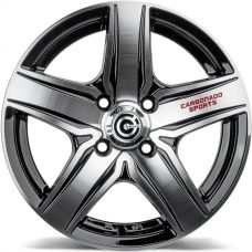 Carbonado GTR Sports 1 BGRW - Black Front Polished Red Words R15 W6.5 PCD4x98/100 ET35 DIA67.1