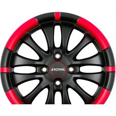 RONAL R59 Jetblack-Matt-Red Rim R16 W7 PCD4x100 ET38 DIA68