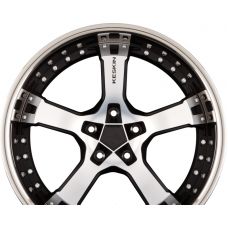 KESKIN KT10 Humerus Matt Black Front Polish Steel Lip (MBFS) R18 W9.5 PCD5x100 ET25 DIA63.4