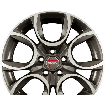 Диски MAK TORINO Gun Metallic Mirror Face R16 W6.5 PCD5x98 ET39 DIA58.1