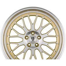 MB-DESIGN LV1 Gold glanzend mit polierter Front + Aussenbett GO5 R19 W8.5 PCD5x112 ET35 DIA75
