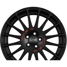 OZ SUPERTURISMO GT Matt Black + Red Lettering R17 W7 PCD5x100 ET38 DIA68