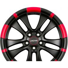 RONAL R59 Jetblack-Matt-Red Rim R17 W7.5 PCD5x120 ET45 DIA65.1