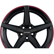RONAL R69 Jetblack-Red Rim R18 W8 PCD5x120 ET42 DIA65.1