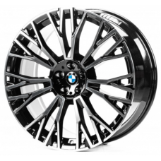 Replica BMW (B002) 10,5x22 5x112 ET43 DIA66,6 (gloss black machined face)