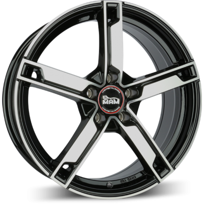 Диски MAM MAM W4 Black Front Polished (BFP) R17 W7 PCD5x112 ET38 DIA66.6