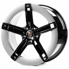 Replica Porsche (PR350) 11,5x21 5x130 ET66 DIA71,6 (black silver flange)
