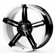 Replica Porsche (PR886) 9,5x21 5x130 ET59 DIA71,6 (black white flange)